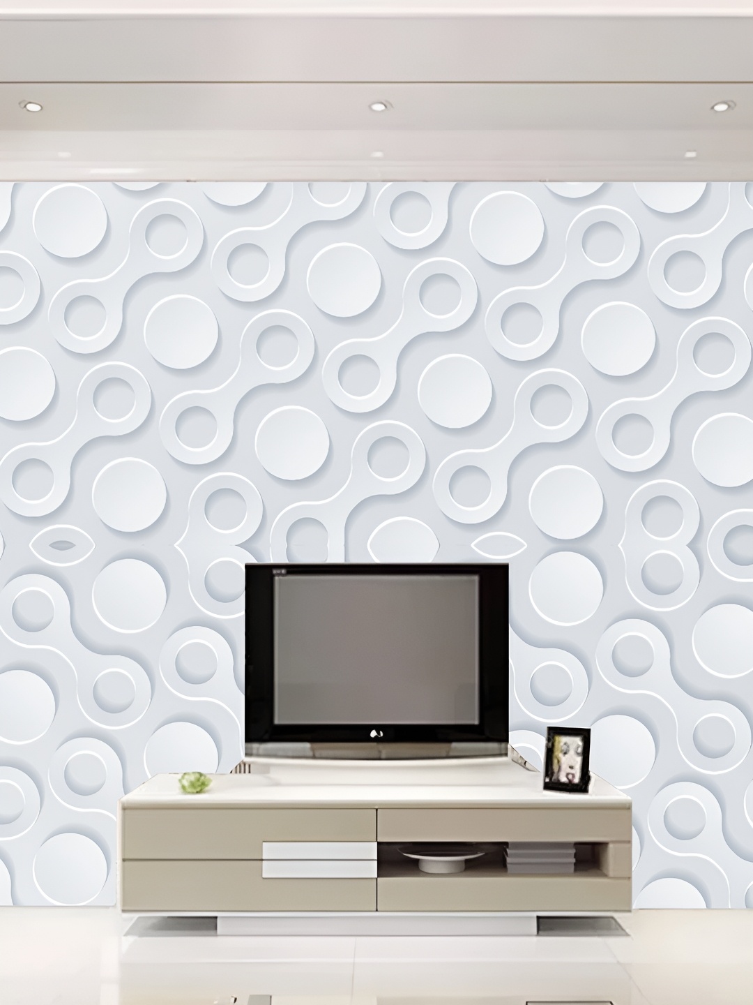 

Aura Printed Self-Adhesive 3D Wallpaper, White