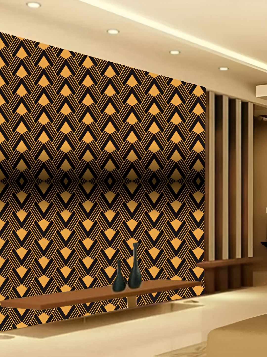 

Aura Printed Self-Adhesive 3D Wallpaper, Black