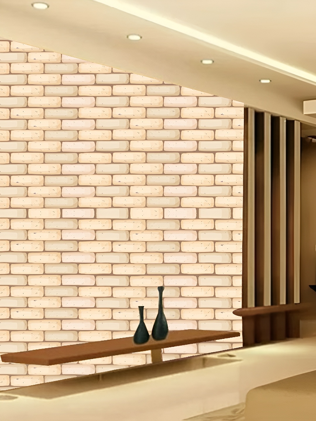 

Aura Printed Self-Adhesive 3D Wallpaper, Beige