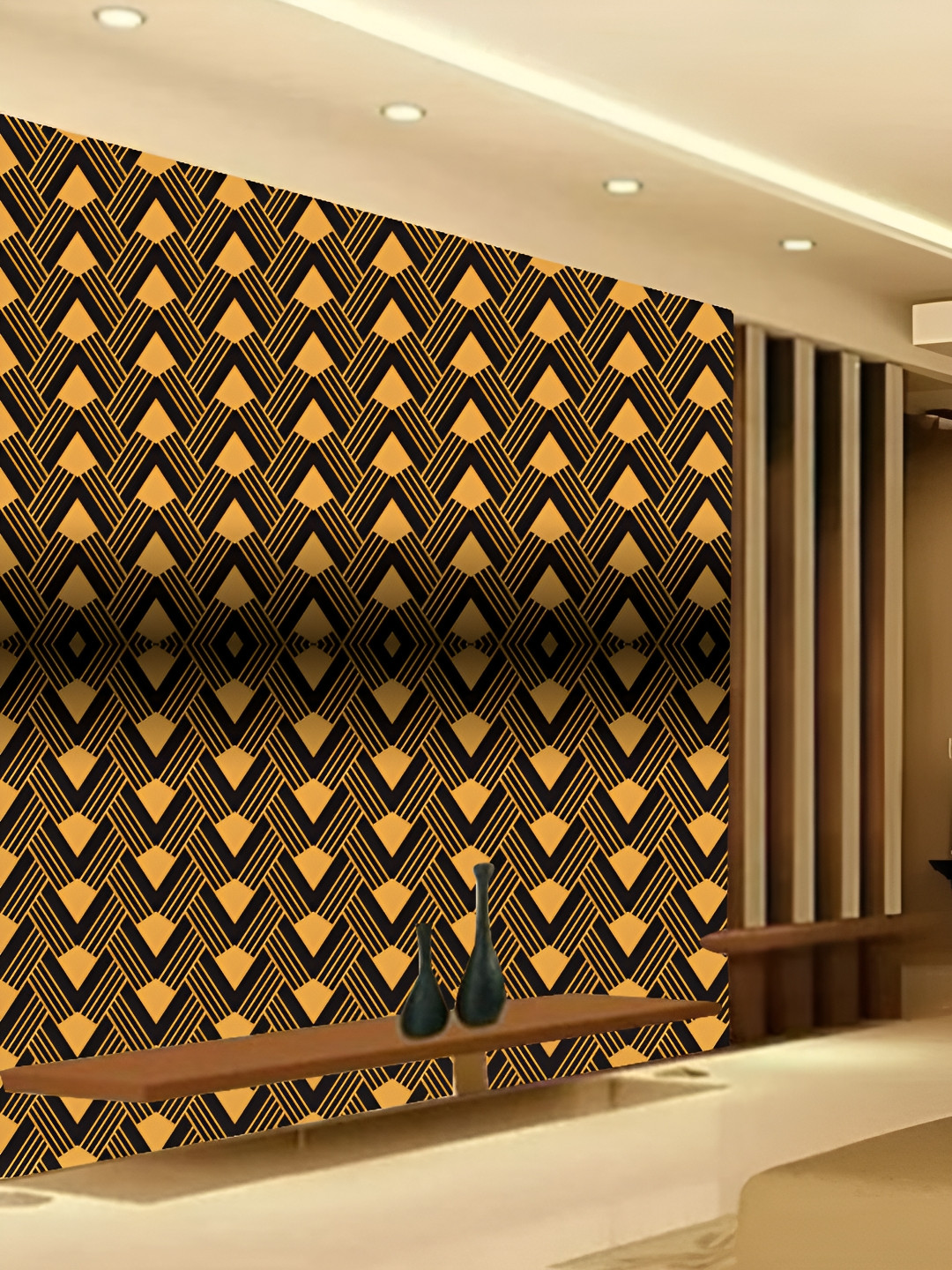 

Aura Brown 3D Printed Self Adhesive Wall Sticker, Black
