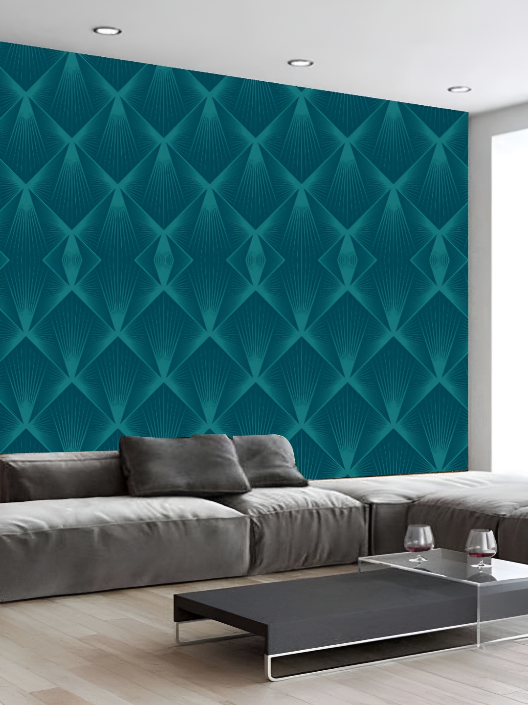 

Aura Printed Self-Adhesive 3D Wallpaper, Teal
