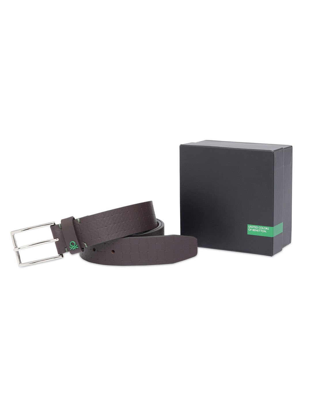 

United Colors of Benetton Men Solid Leather Belt, Brown