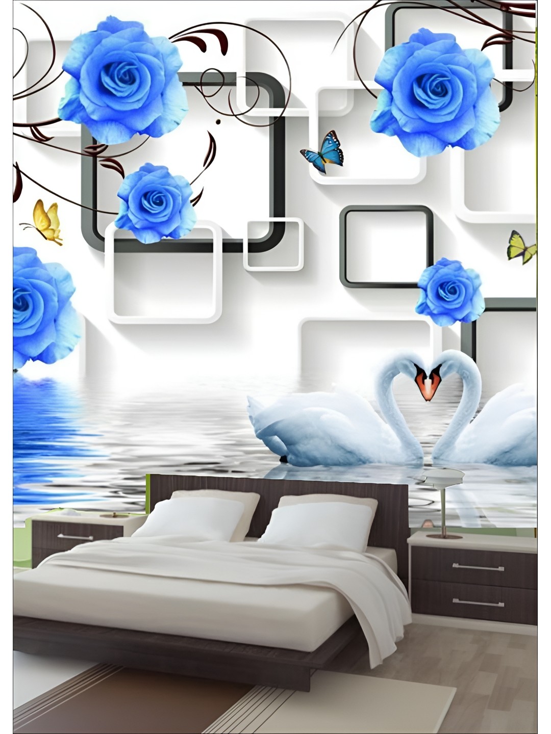 

Aura Self Adhesive Abstract-Printed Wall Sticker, White
