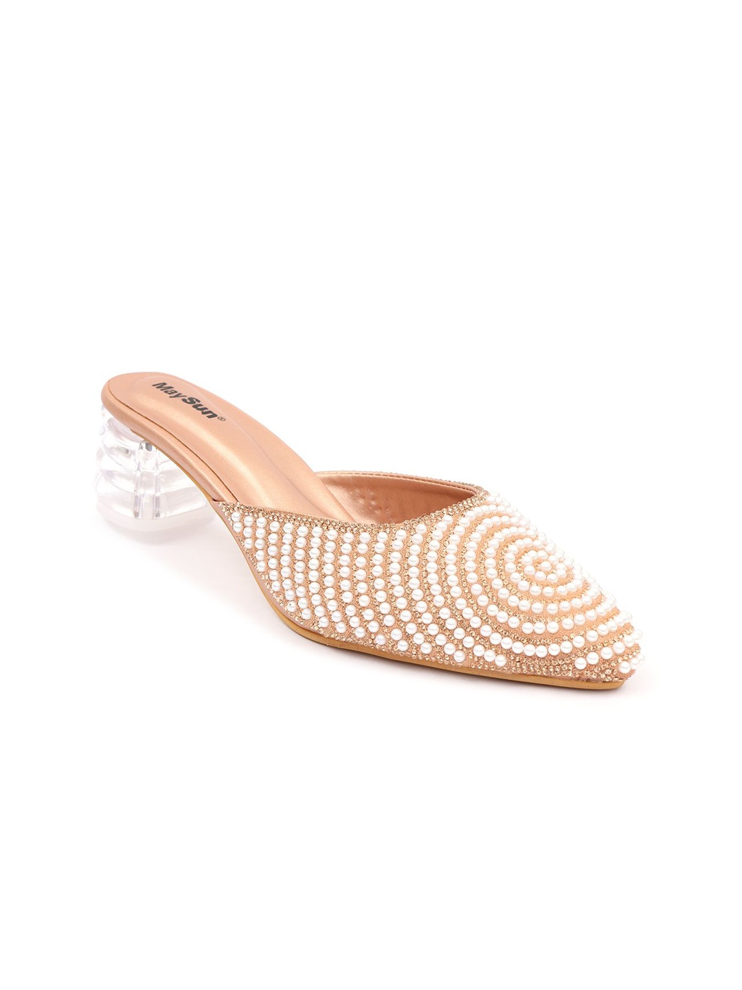 

Maysun Party Block Sandals, Peach