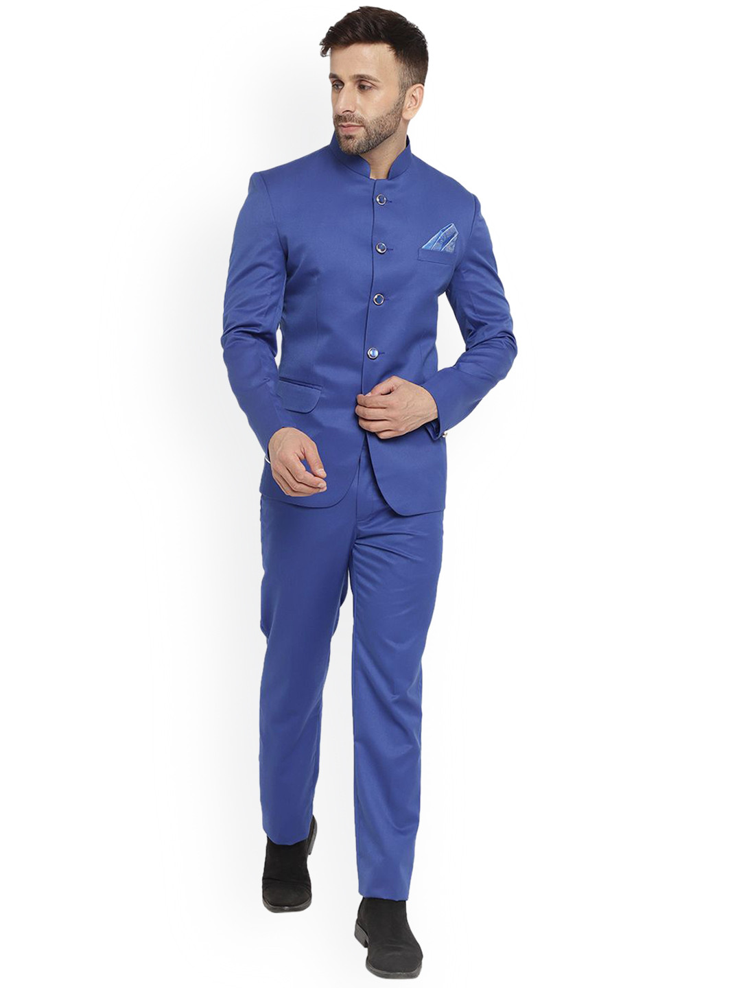 

REFULGENT Men Single-Breasted Two-Piece Formal Suit, Blue