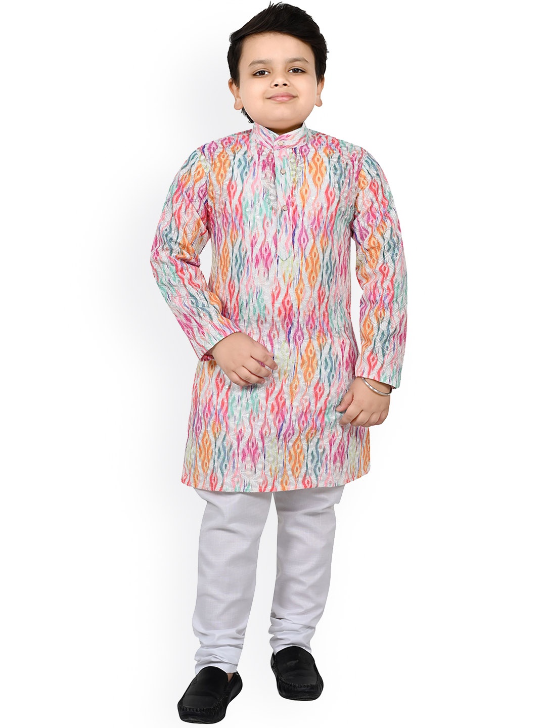 

BAESD Boys Ethnic Motifs Printed Regular Kurta with Pyjamas, Pink