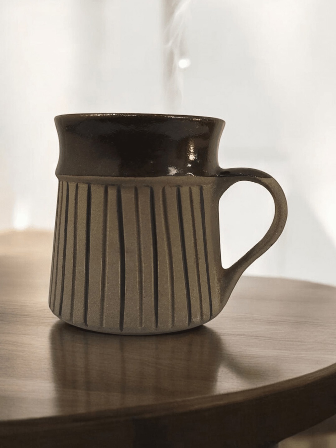 

Folkstorys Brown & Black Solid Ceramic Matte Cups