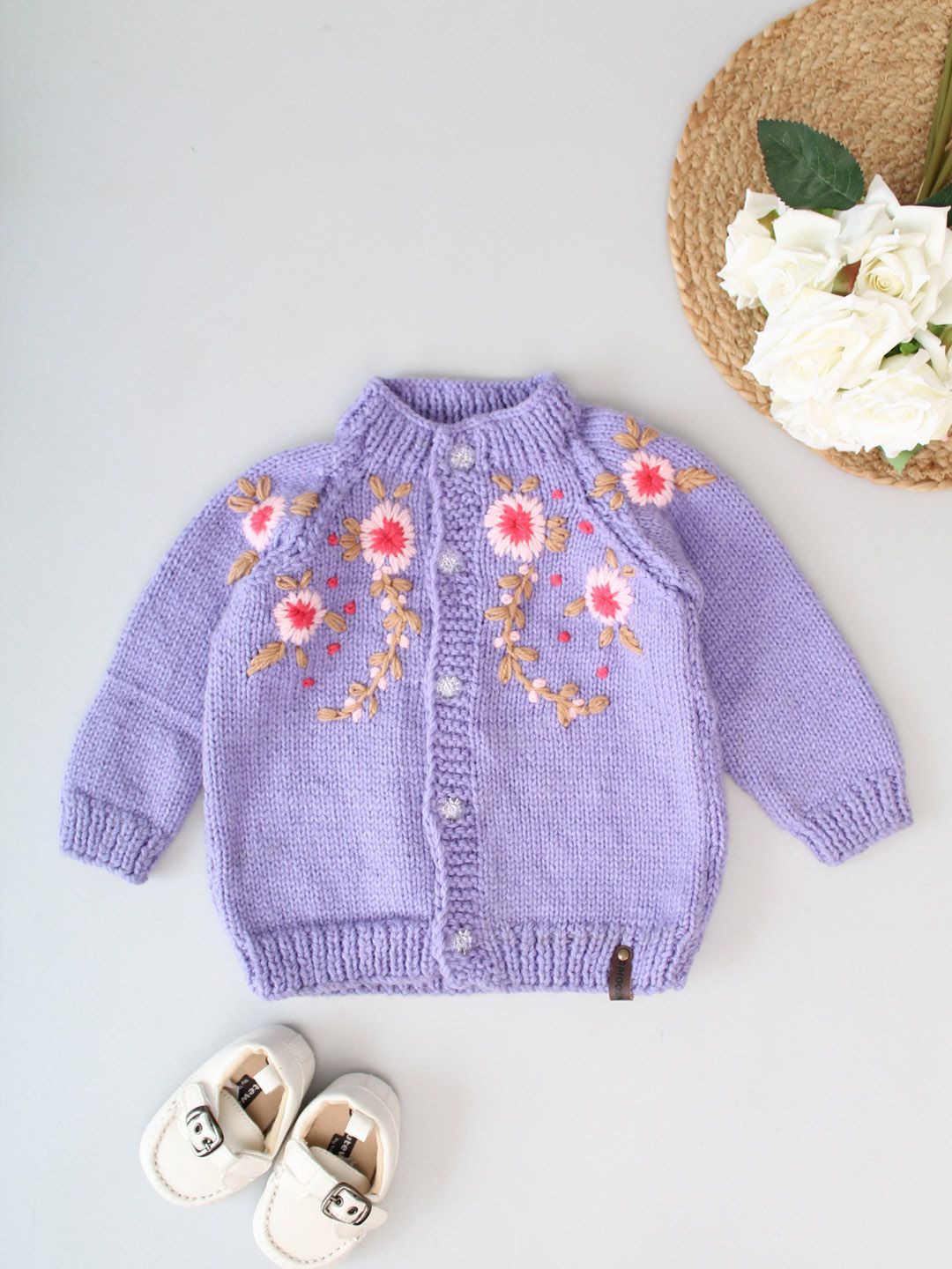 

Woonie Girls Floral Cardigan Sweaters, Blue