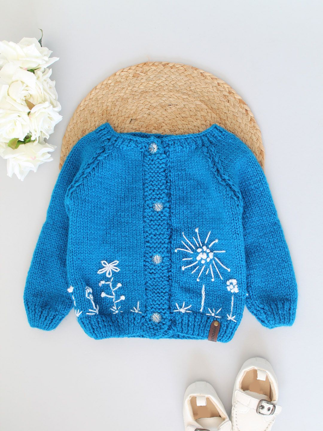 

Woonie Boys Embroidered Cardigan Sweaters, Blue