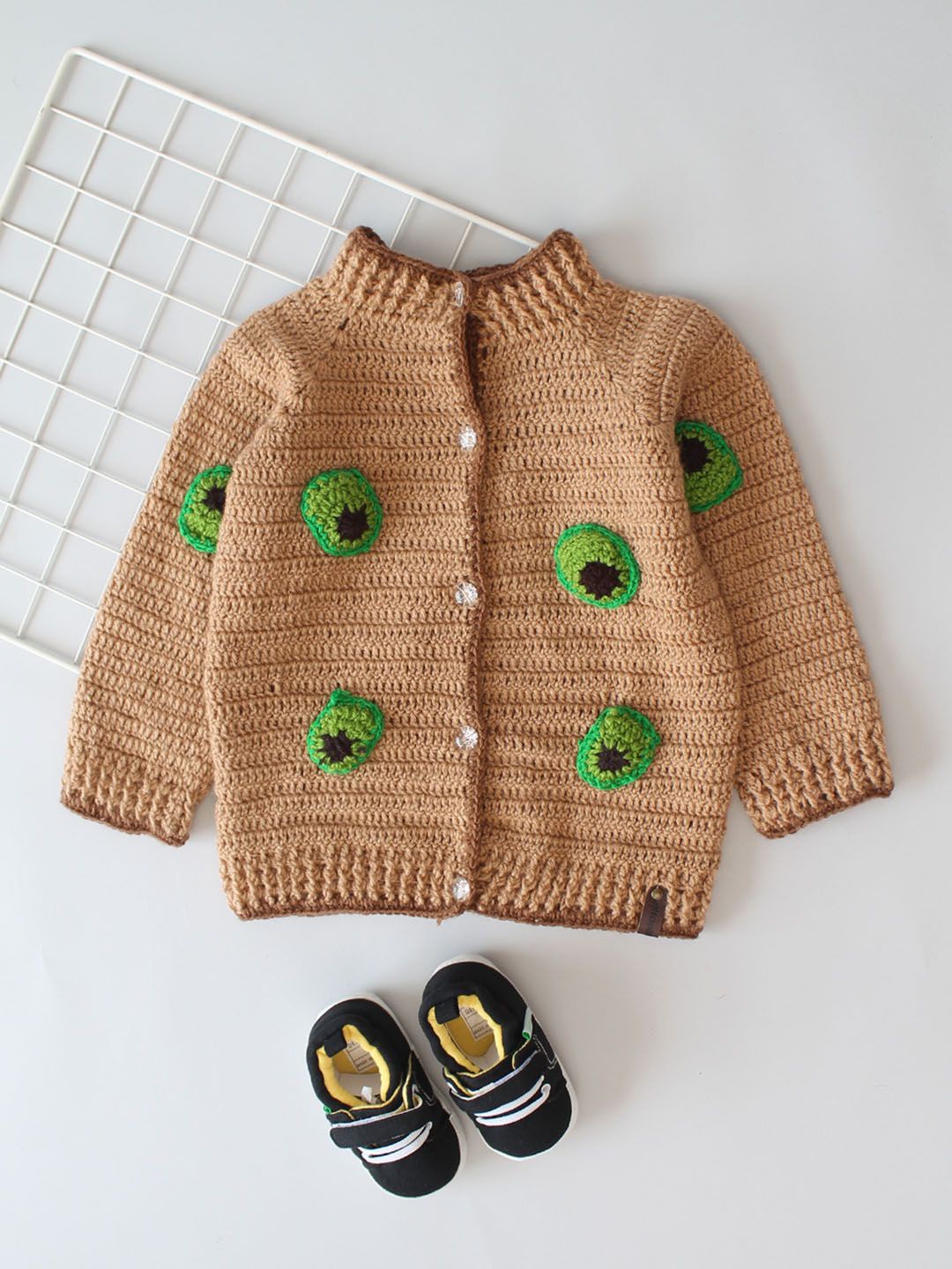 

Woonie Boys Handknitted Cardigan, Brown
