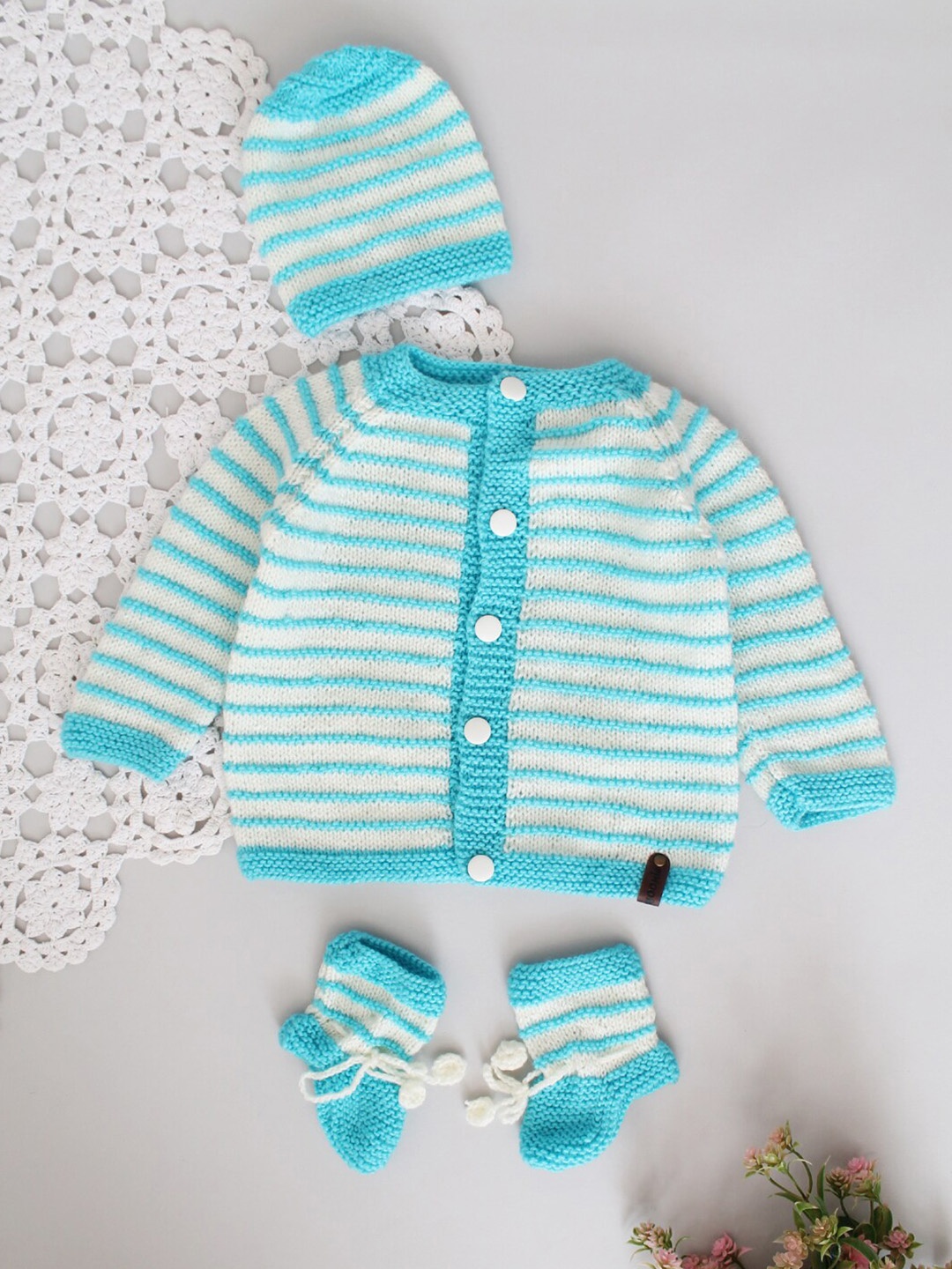 

Woonie Boys Striped Cardigan, White