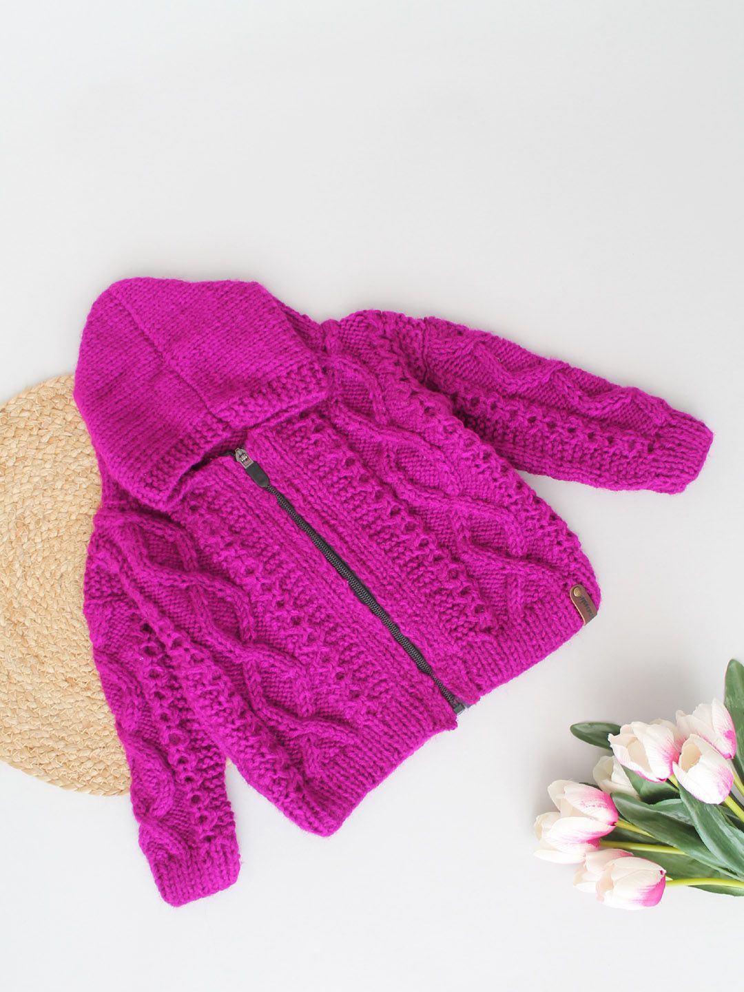 

Woonie Boys Self Design Cardigan Sweaters, Purple