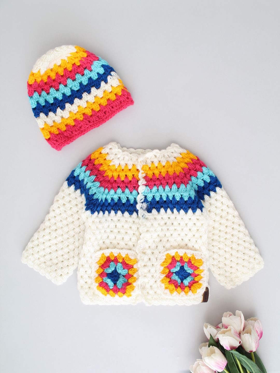 

Woonie Boys Cable Knit Cardigan, White