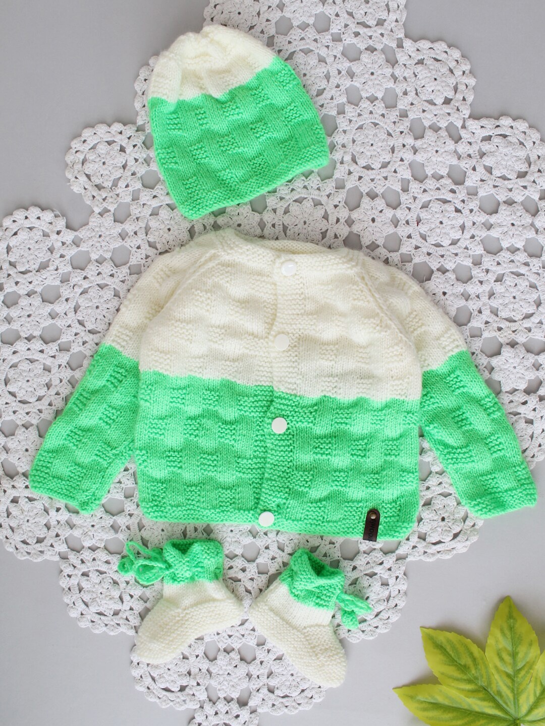 

Woonie Handknitted Boys Cardigan, White