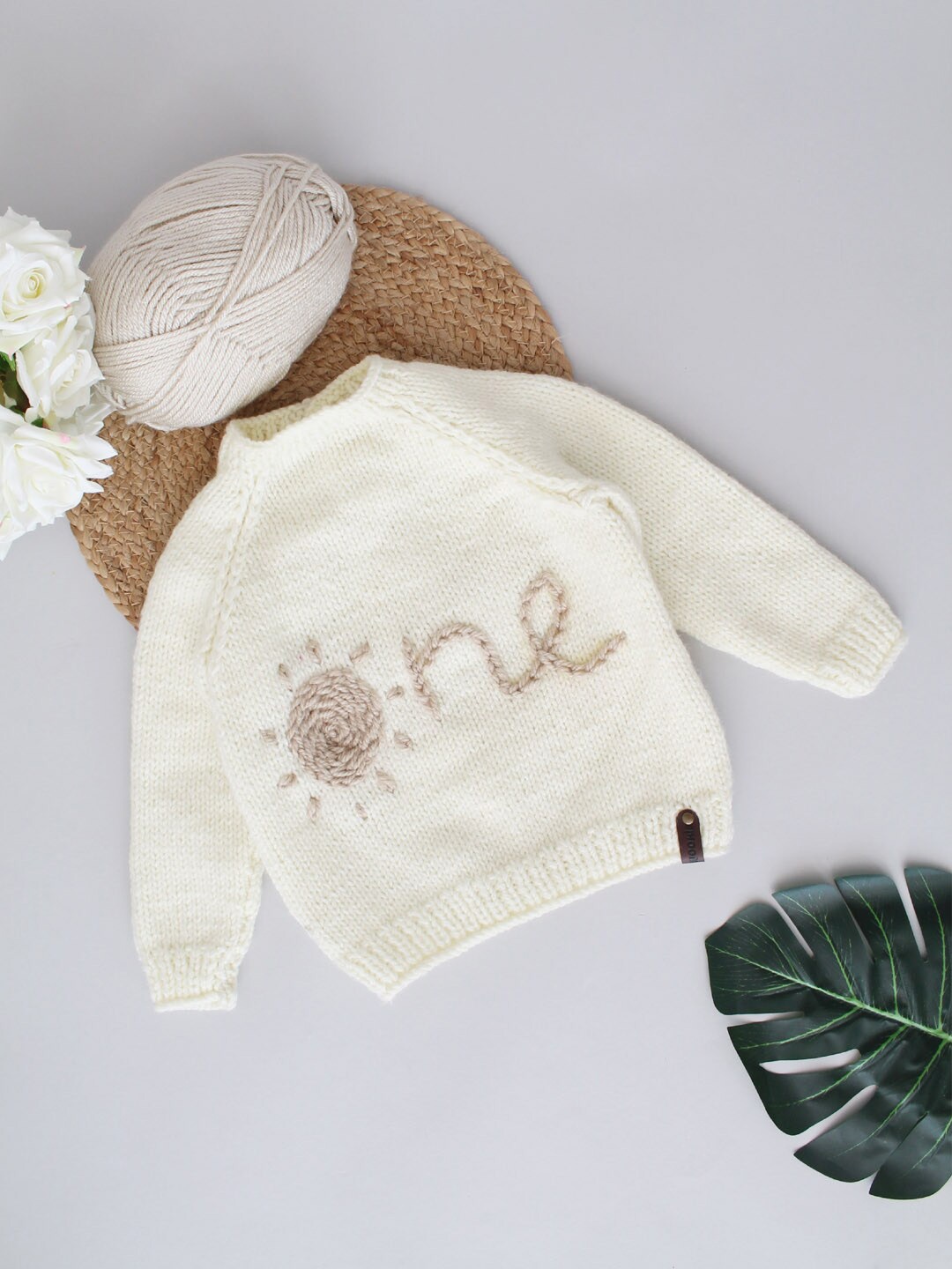 

Woonie Boys Cable Knit Pullover, White