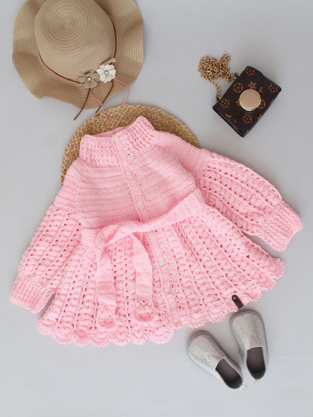 

Woonie Girls Cable Knit Cardigan, Pink