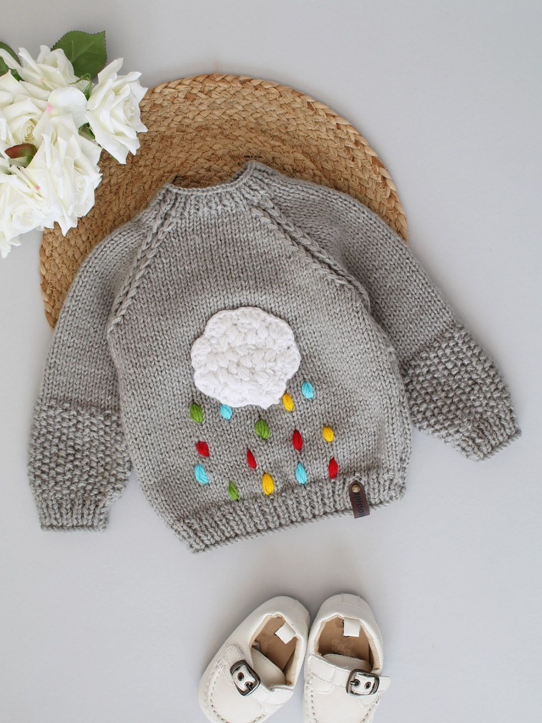 

Woonie Boys Embroidered Pullover, Grey