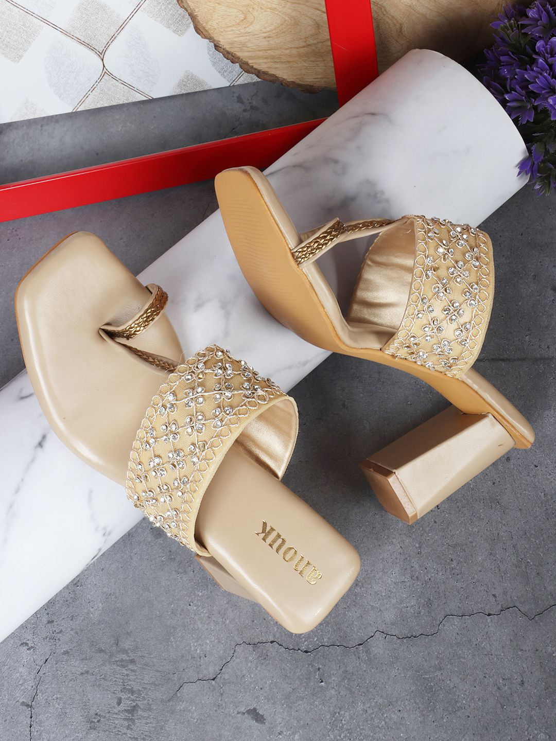 

Anouk Ethnic Block Pumps, Beige