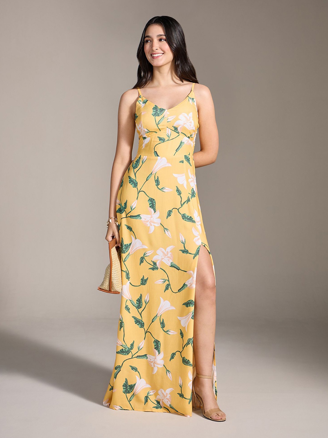 

20Dresses Floral Print Maxi Dress, Yellow