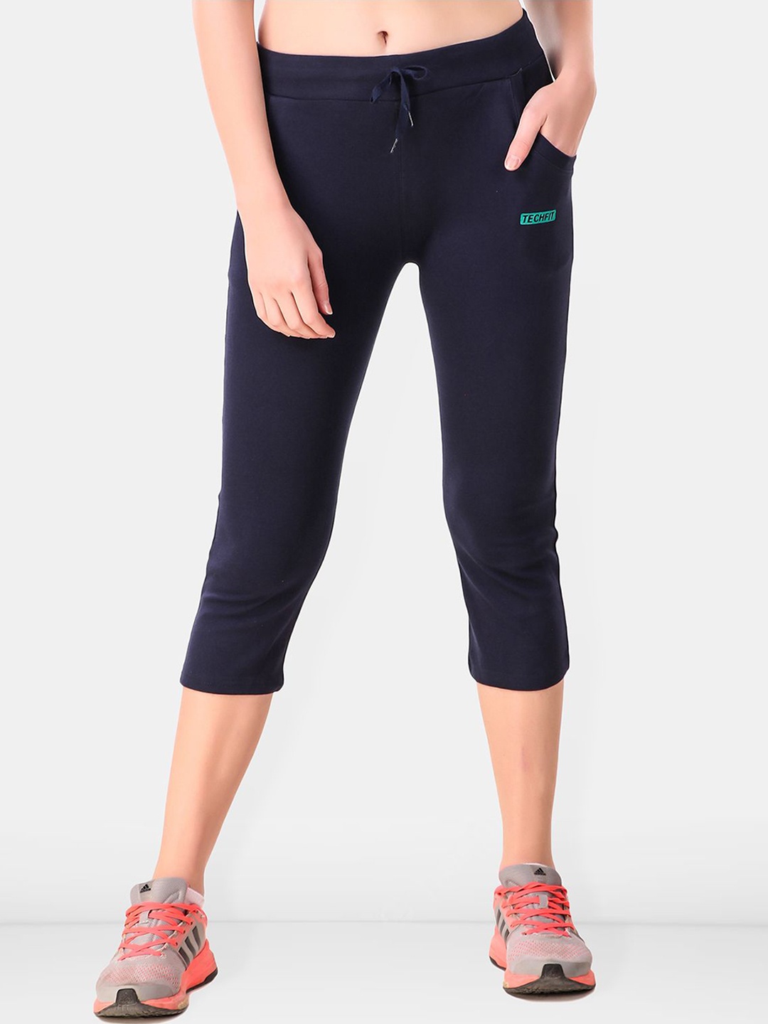 

Be You Cotton Solid Three Fourth -Length Tights, Navy blue