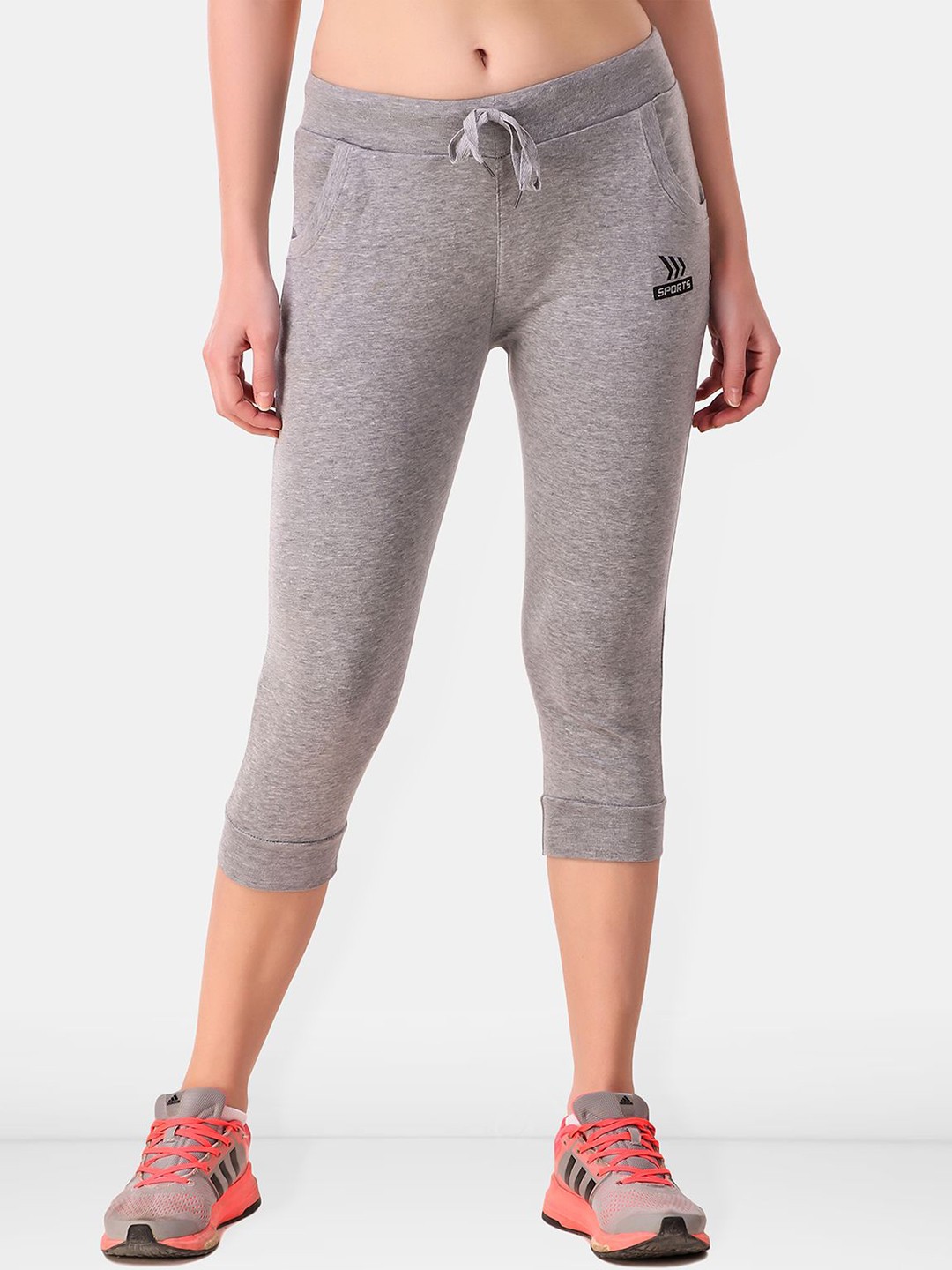 

Be You Women Solid Mid Rise Tights, Grey