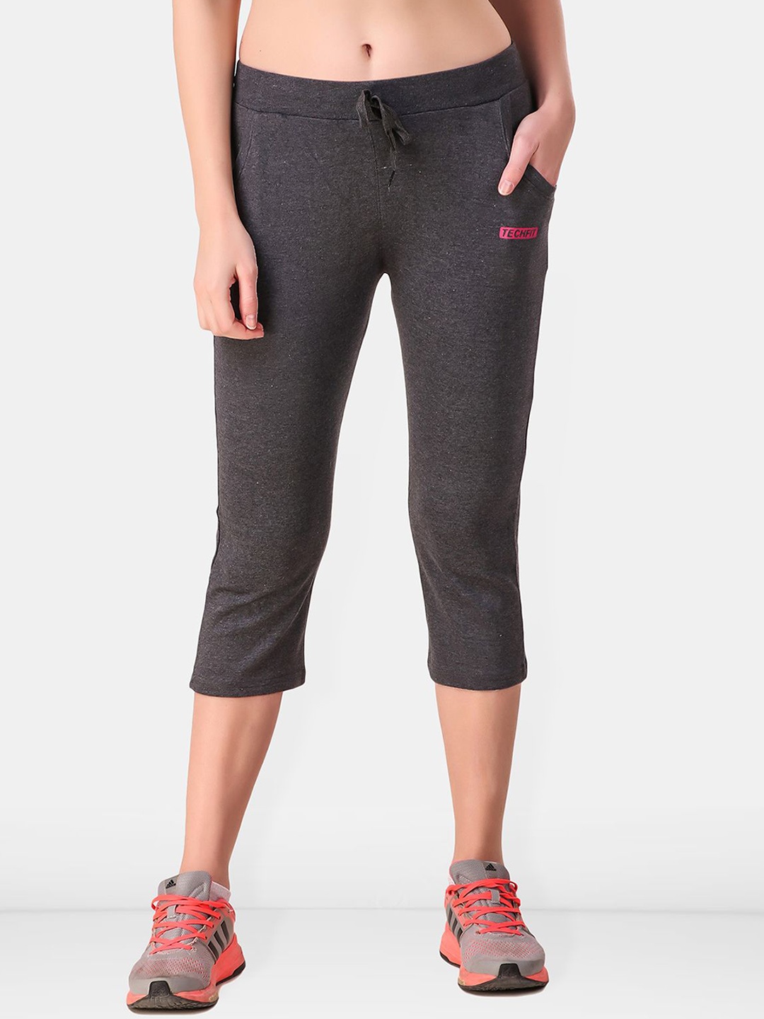 

Be You Mid Rise Solid Women Tights, Charcoal