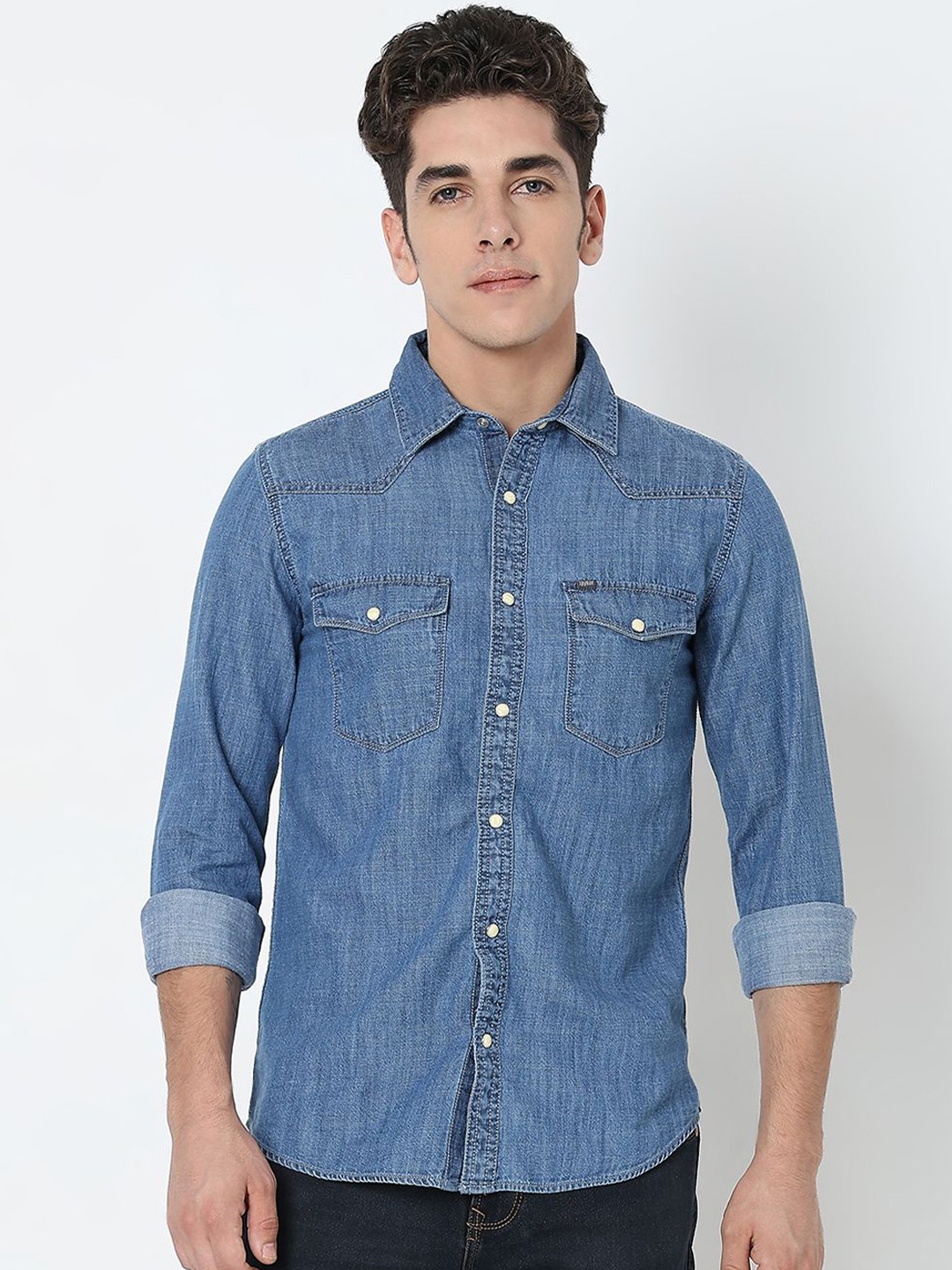 

SPYKAR Men Opaque Casual Shirt, Blue