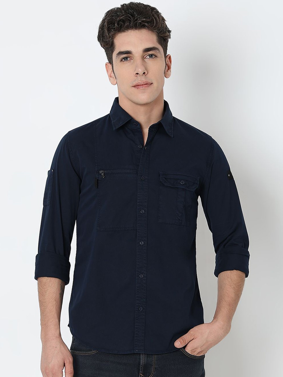 

SPYKAR Men Regular Fit Casual Shirt, Blue