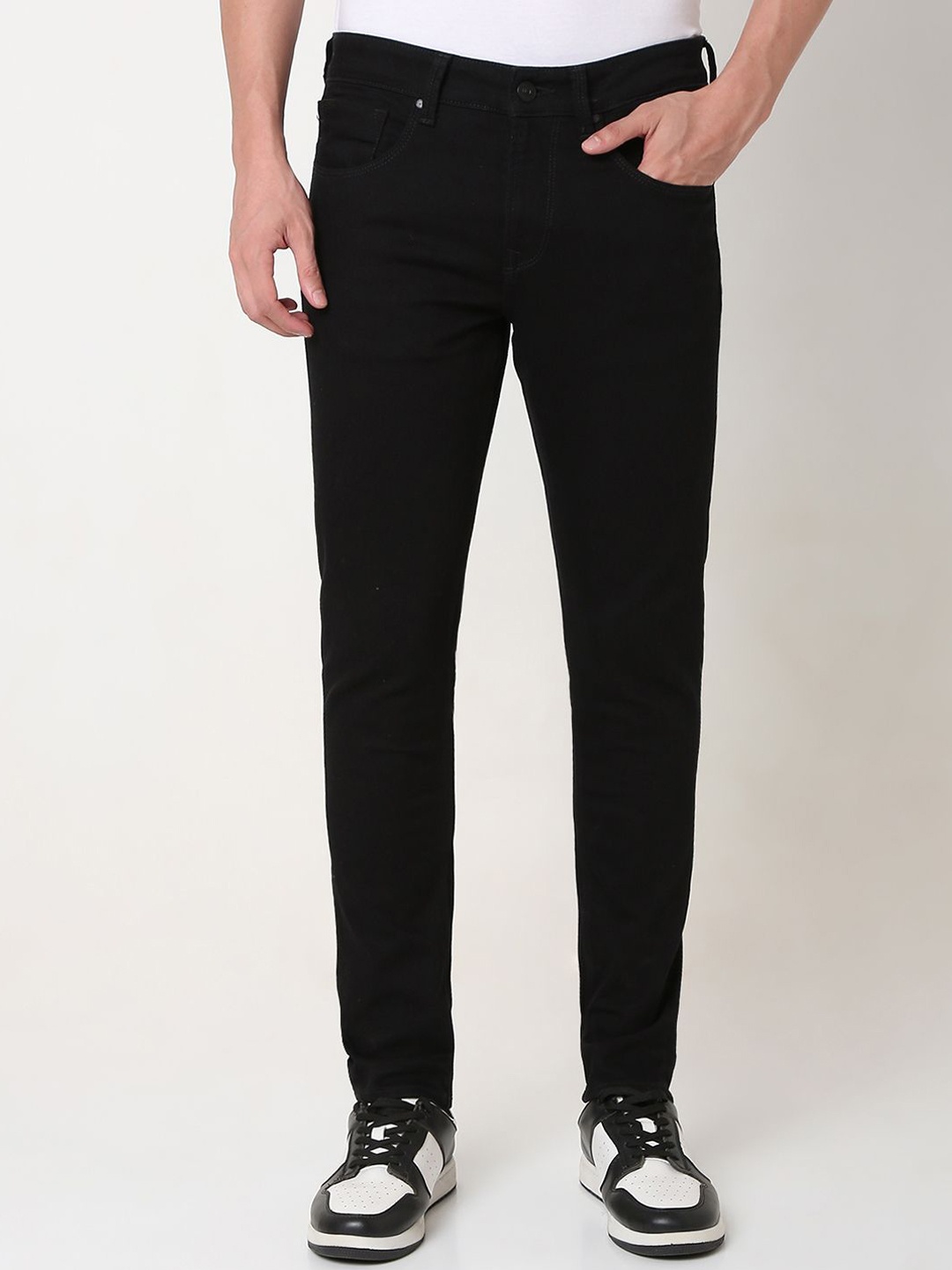 

SPYKAR Men Slim Fit Low-Rise Stretchable Jeans, Black