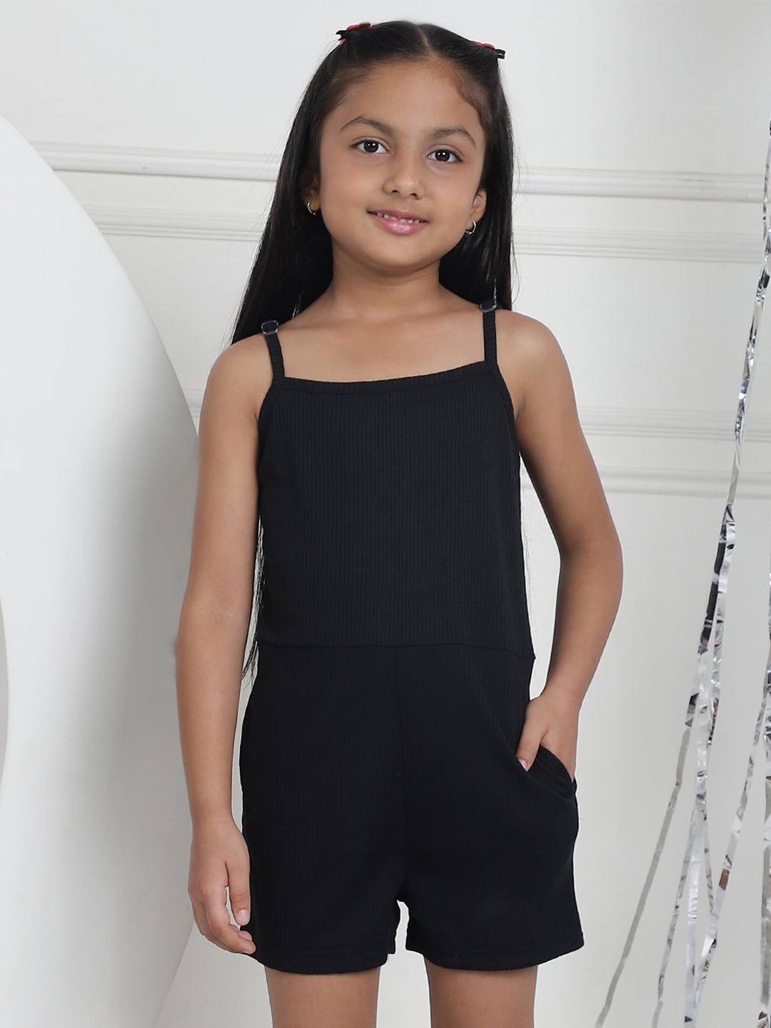 

MINI & MING Solid Girls Basic Jumpsuit, Black