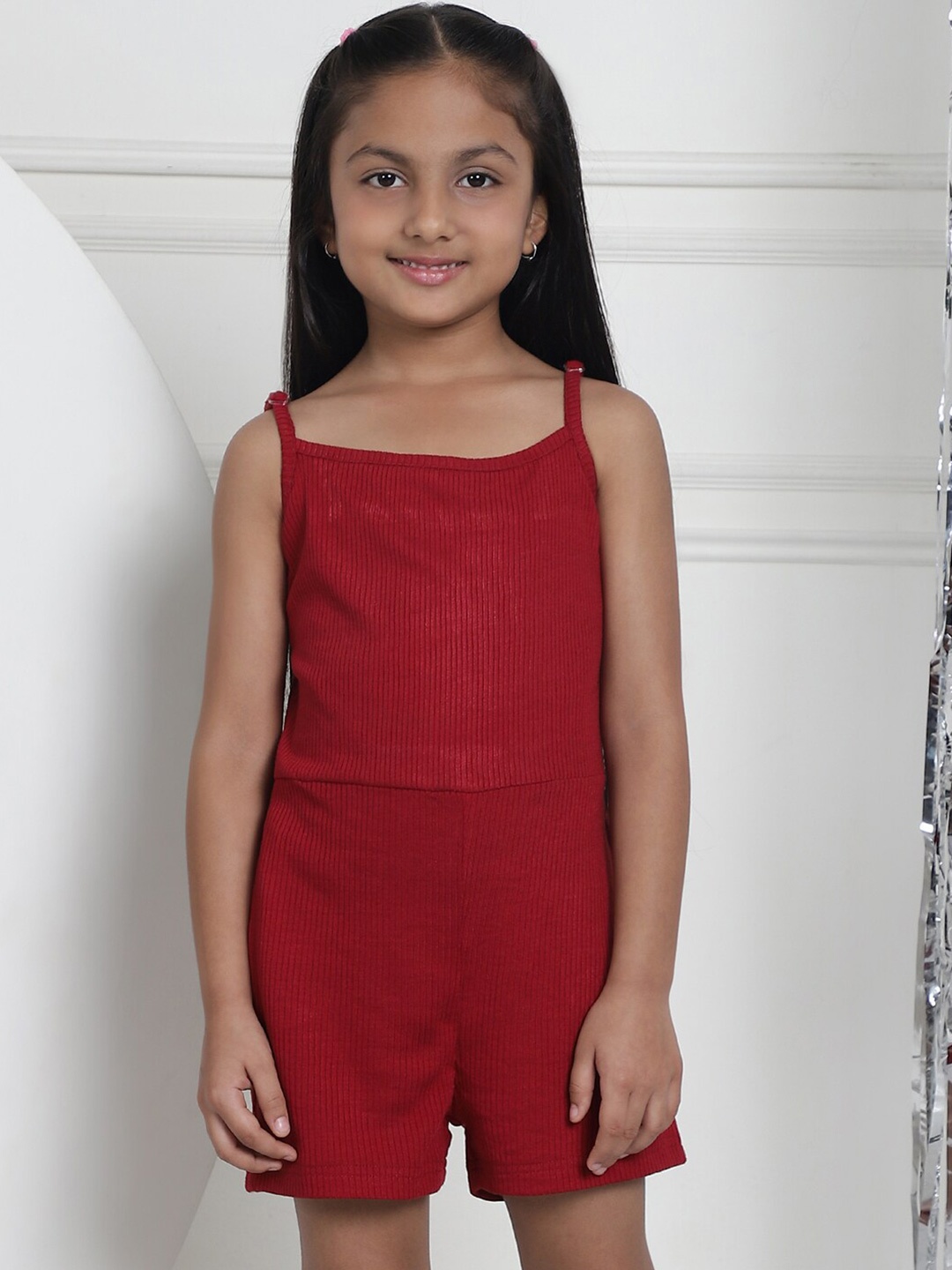 

MINI & MING Solid Girls Basic Jumpsuit, Maroon