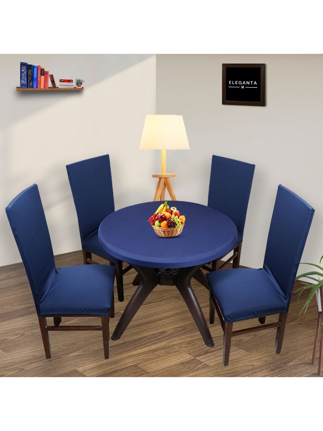 

Eleganta Navy Blue Anti-Slip Round 6-Seater Table Cover