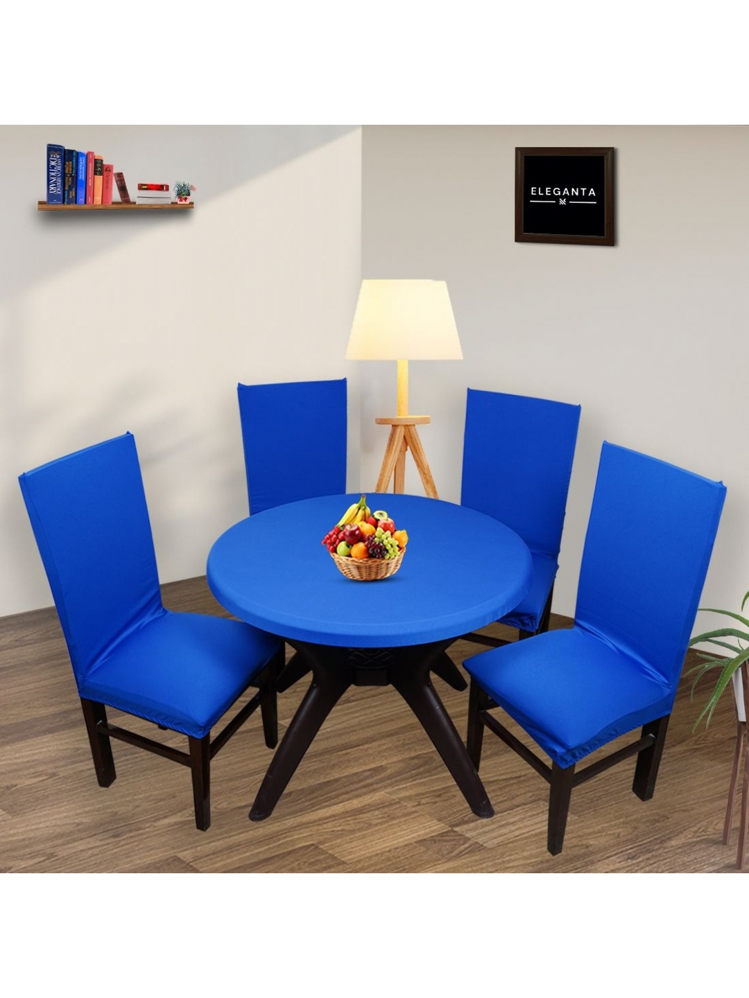 

Eleganta Blue Anti-Slip Round 6-Seater Table Cover