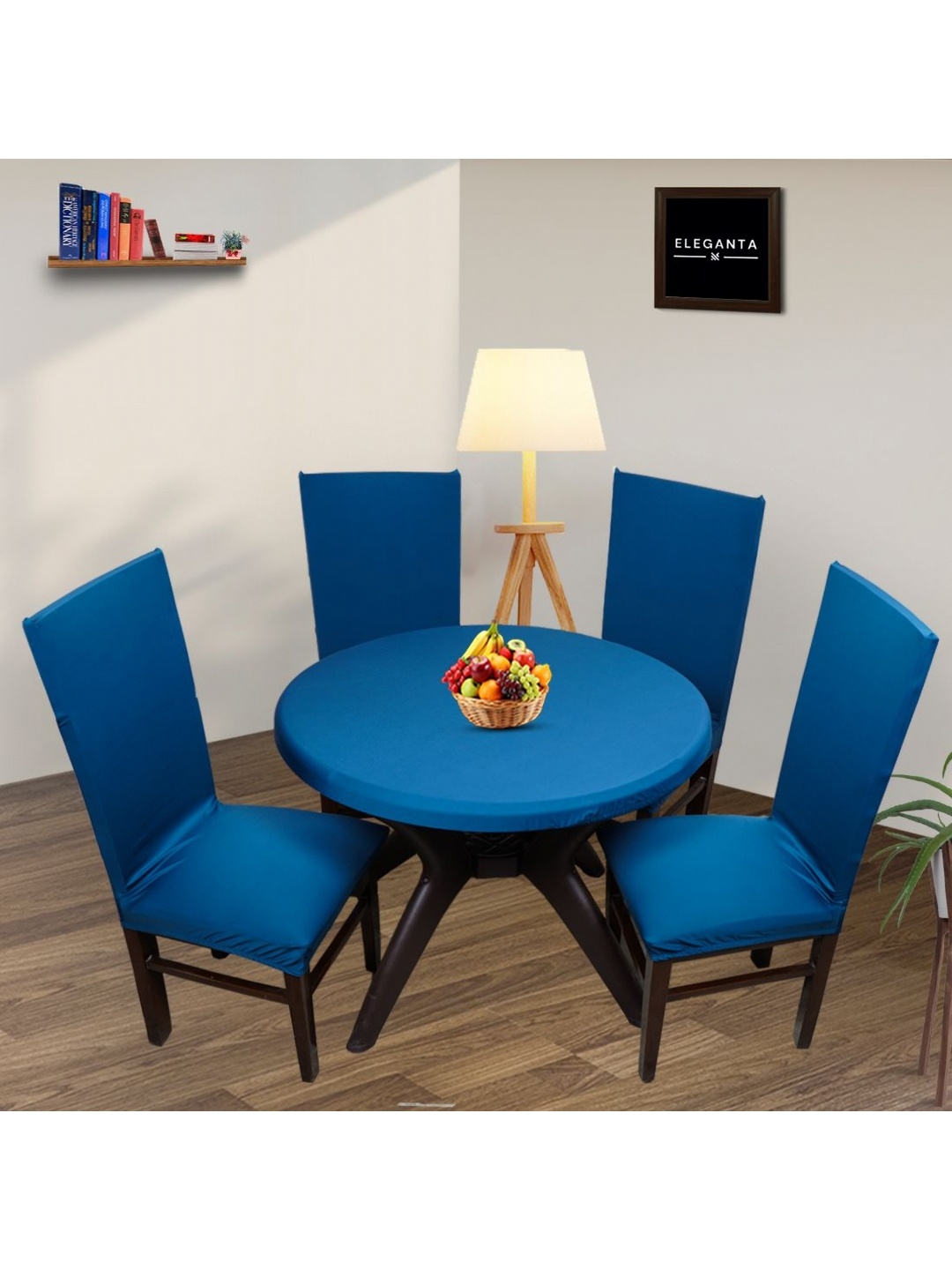 

Eleganta Teal Anti-Slip Round 6-Seater Table Cover