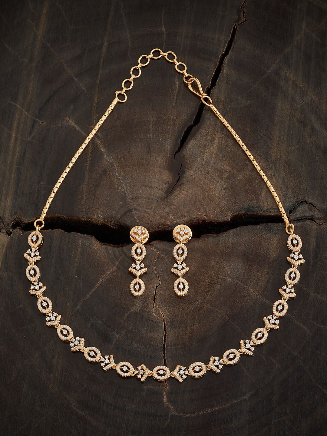 

Kushal's Fashion Jewellery Gold-Plated CZ Stone-Studded Jewellery Set