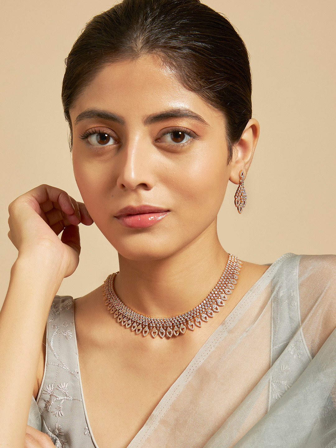 

Kushal's Fashion Jewellery Women Gold Plated & CZ Studded Jewellery Set