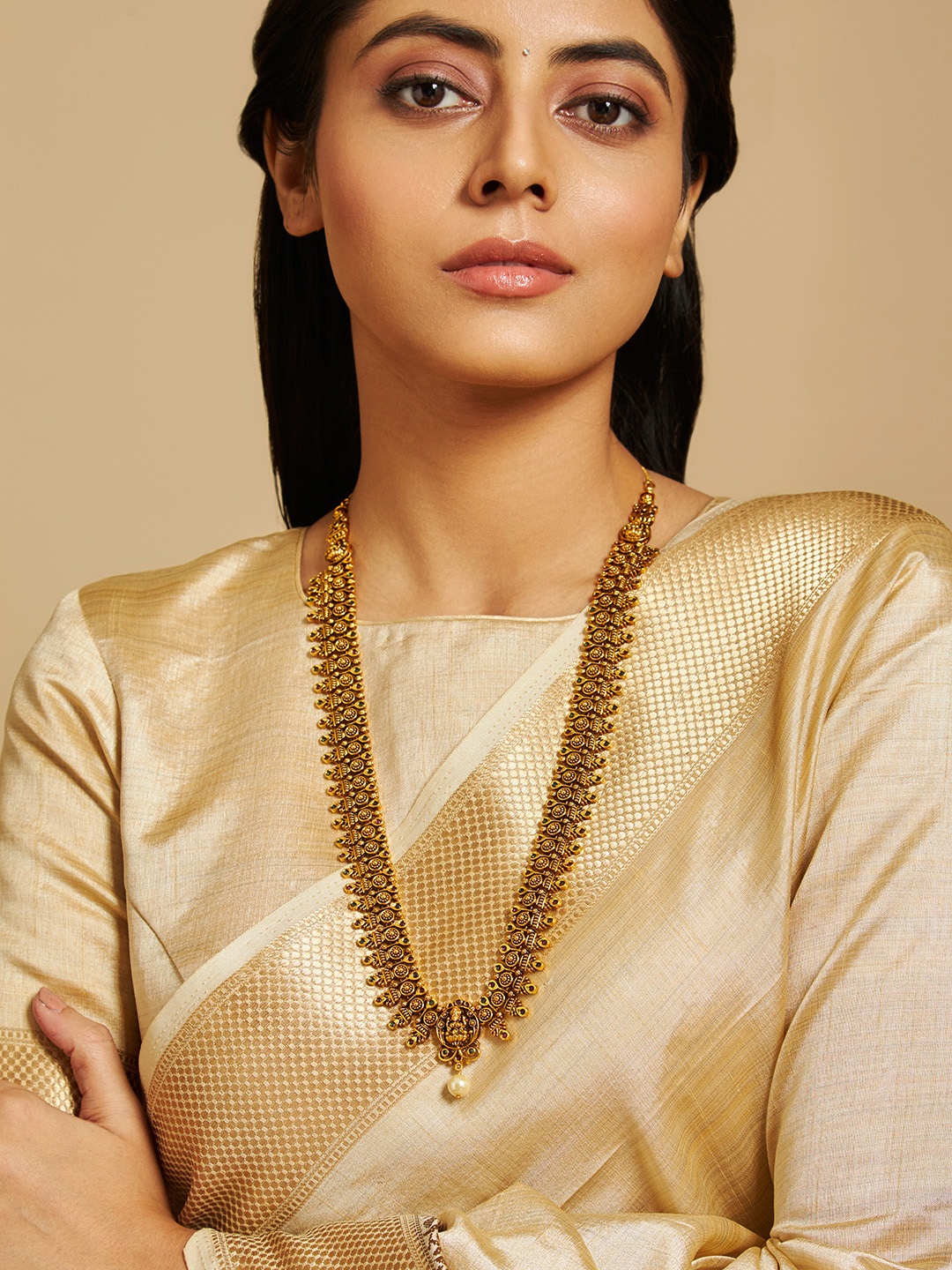

Kushal's Fashion Jewellery Copper Gold-Plated Antique Necklace