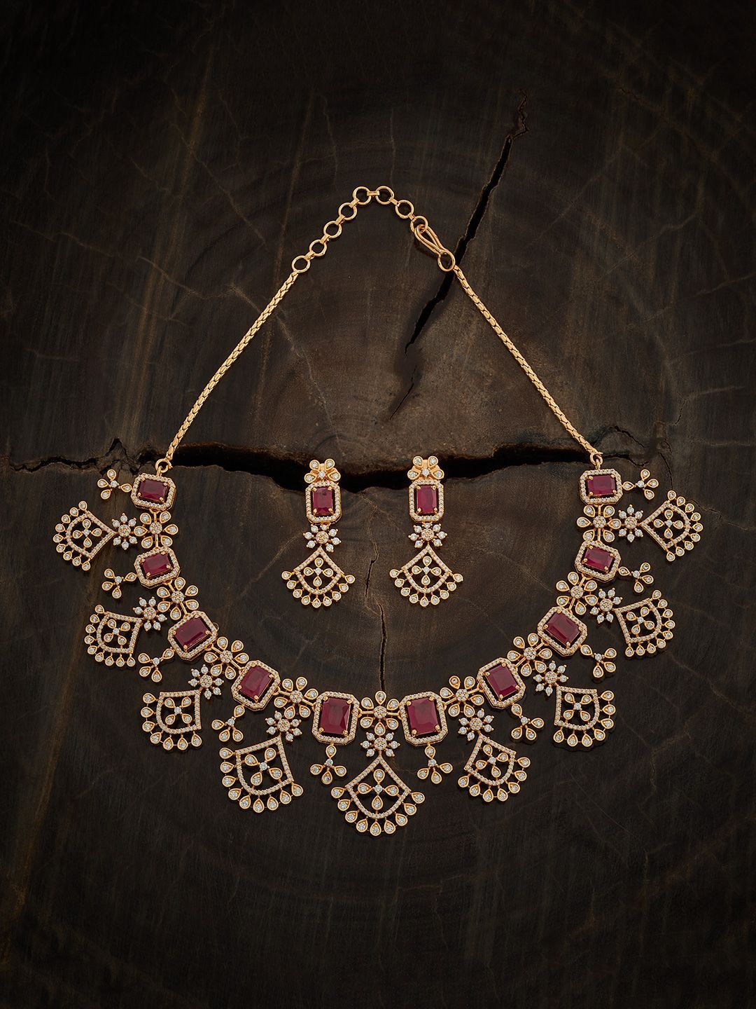 

Kushal's Fashion Jewellery Women Gold-Plated CZ-Studded Jewellery Set