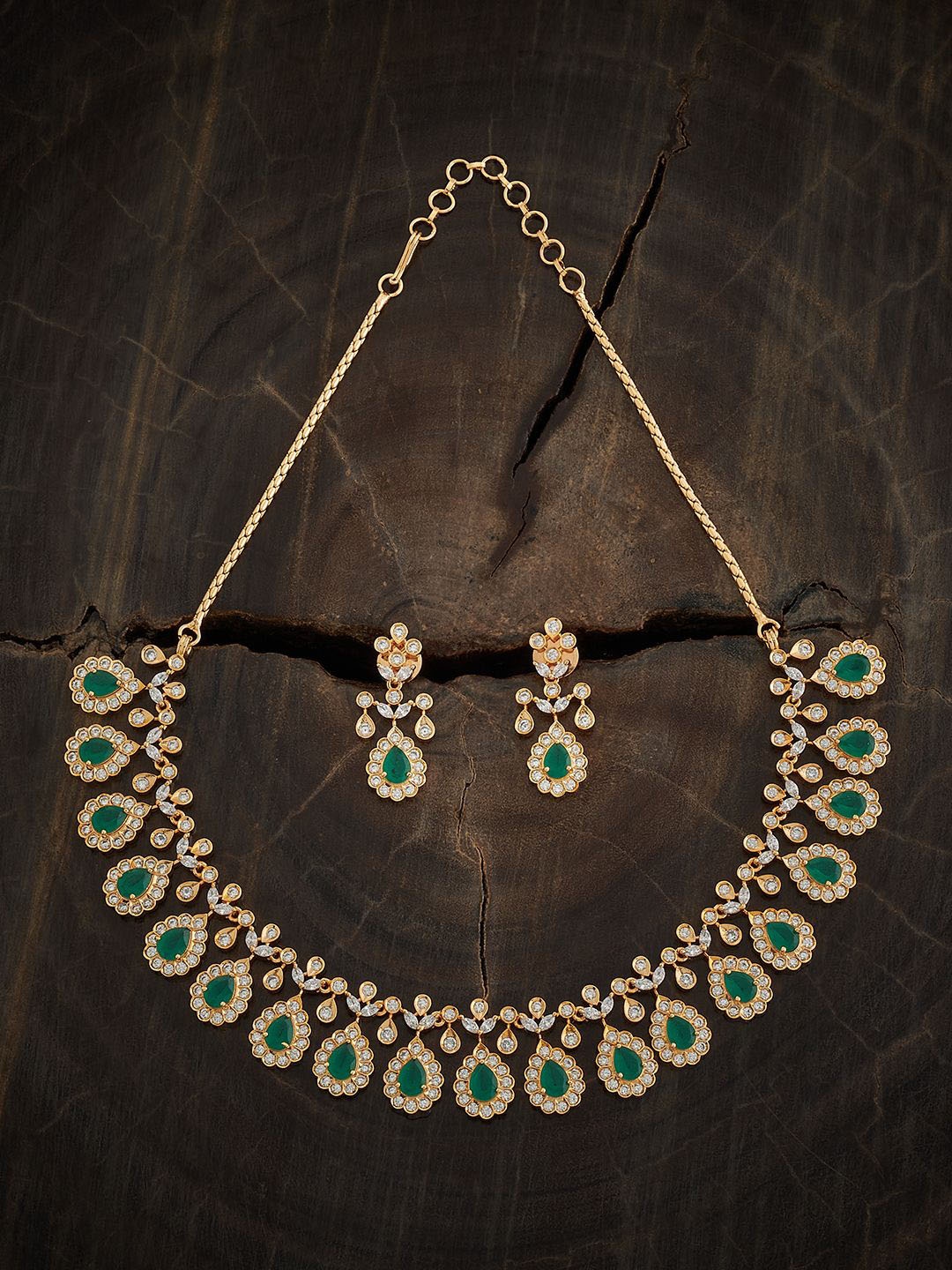 

Kushal's Fashion Jewellery Women Gold-Plated CZ-Studded Jewellery Set