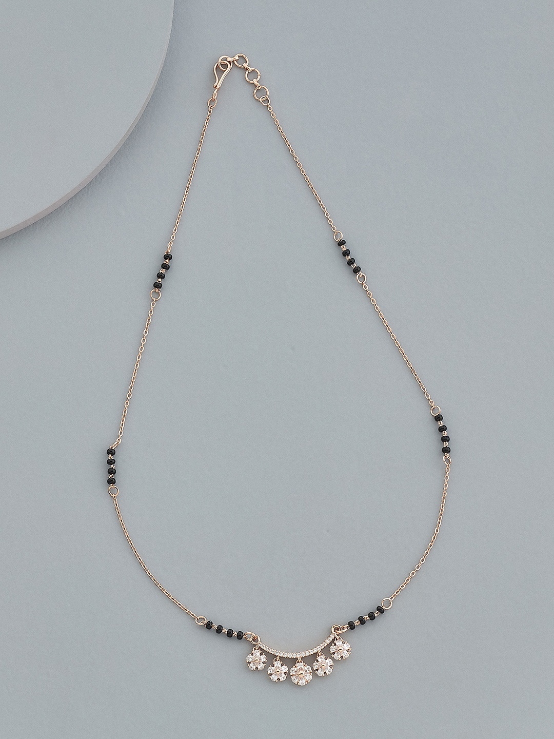 

Kushal's Fashion Jewellery Rose Gold-Plated Artificial Stones Mangalsutra