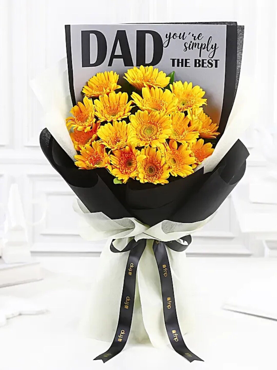 

fnp 16-Pcs Gerbera Fresh Flowers Bouquet, Yellow