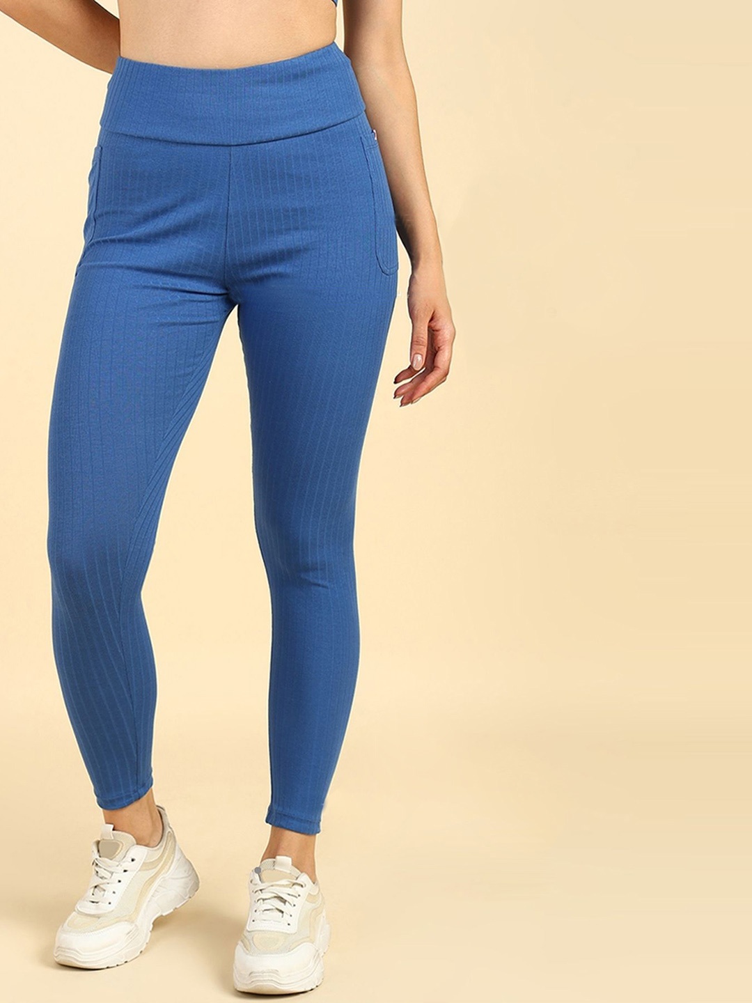 

House Of Zelena Women Cotton Ankle-Length Maternity Tights, Blue