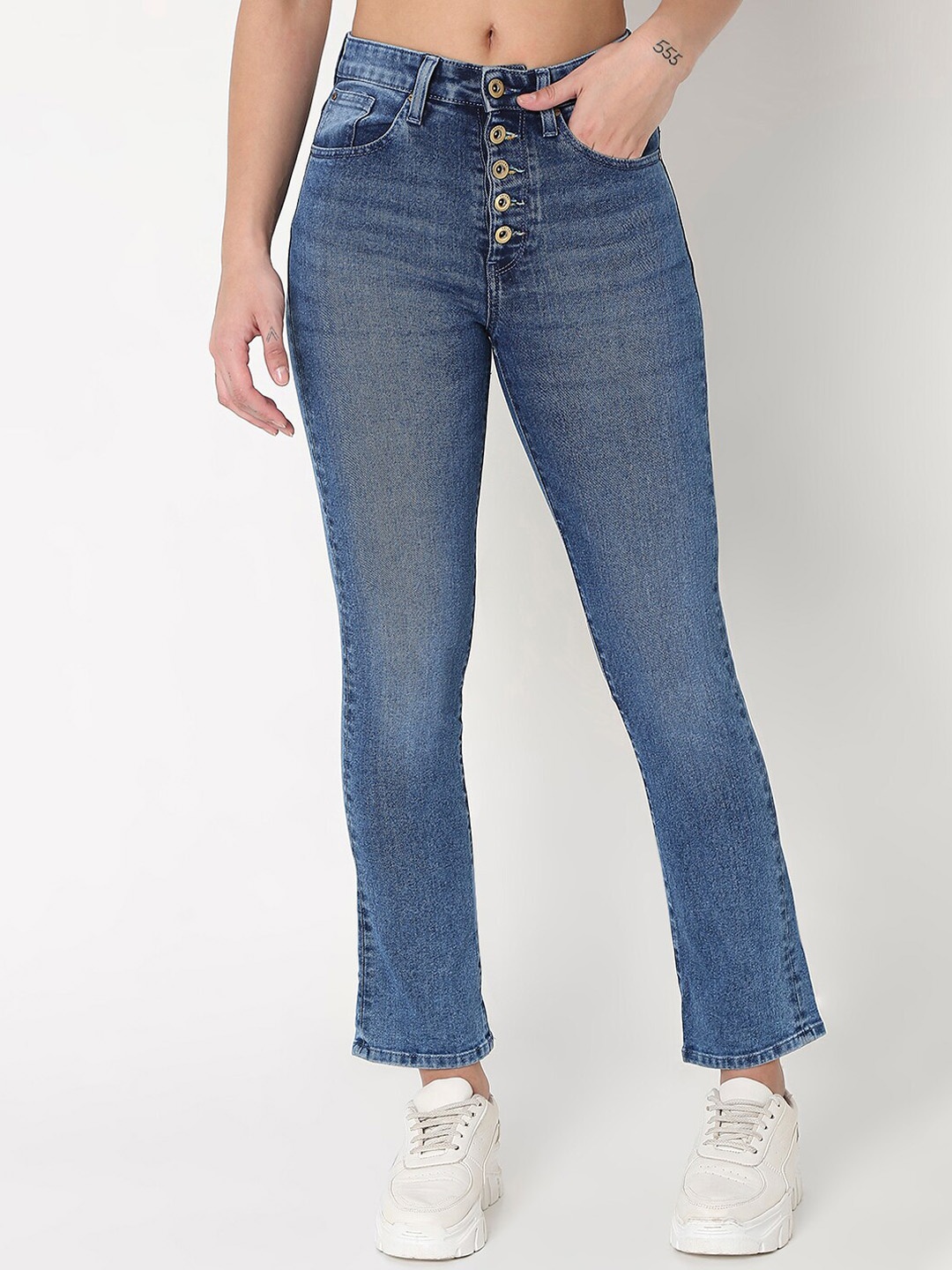 

SPYKAR Women Straight Fit Stretchable Jeans, Blue