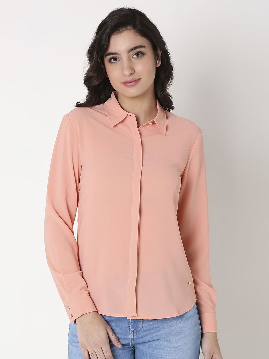 

SPYKAR Women Solid Regular Fit Casual Shirt, Pink