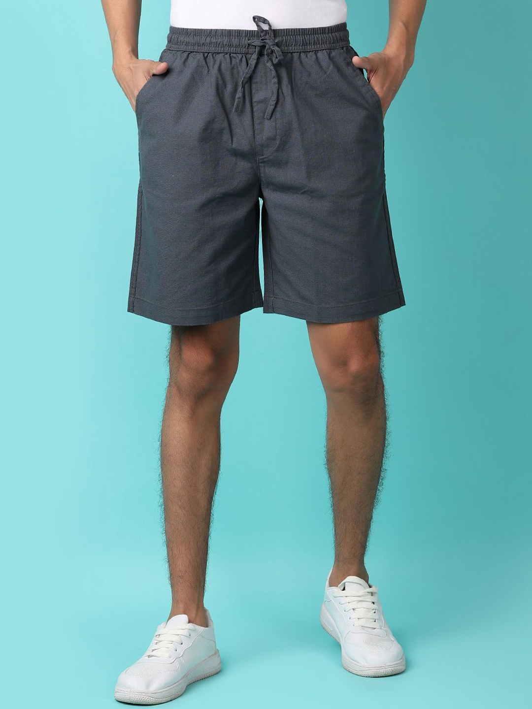 

V-Mart Men Solid Shorts, Grey