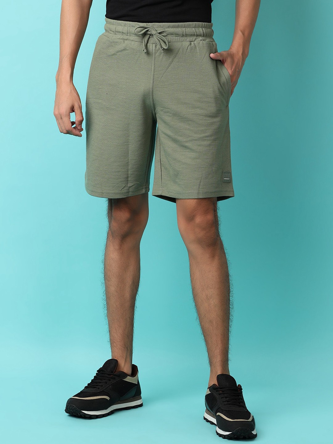 

V-Mart Men Solid Sports Shorts, Green