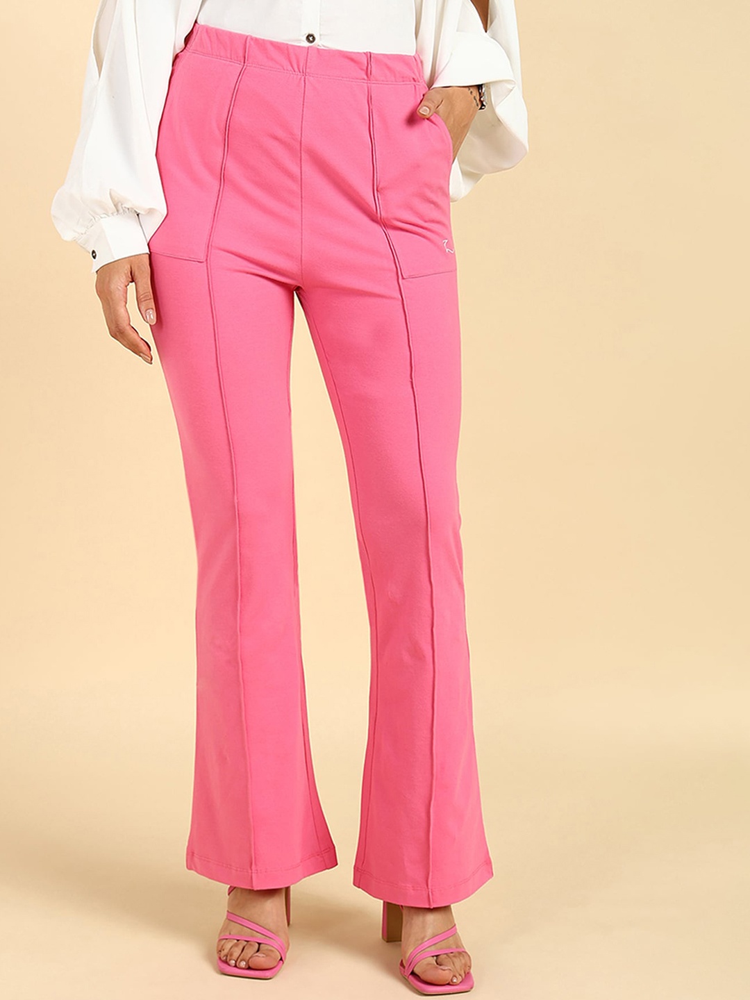 

House Of Zelena Women UltraStretch Pregnancy & Postpartum Flared Trousers, Pink