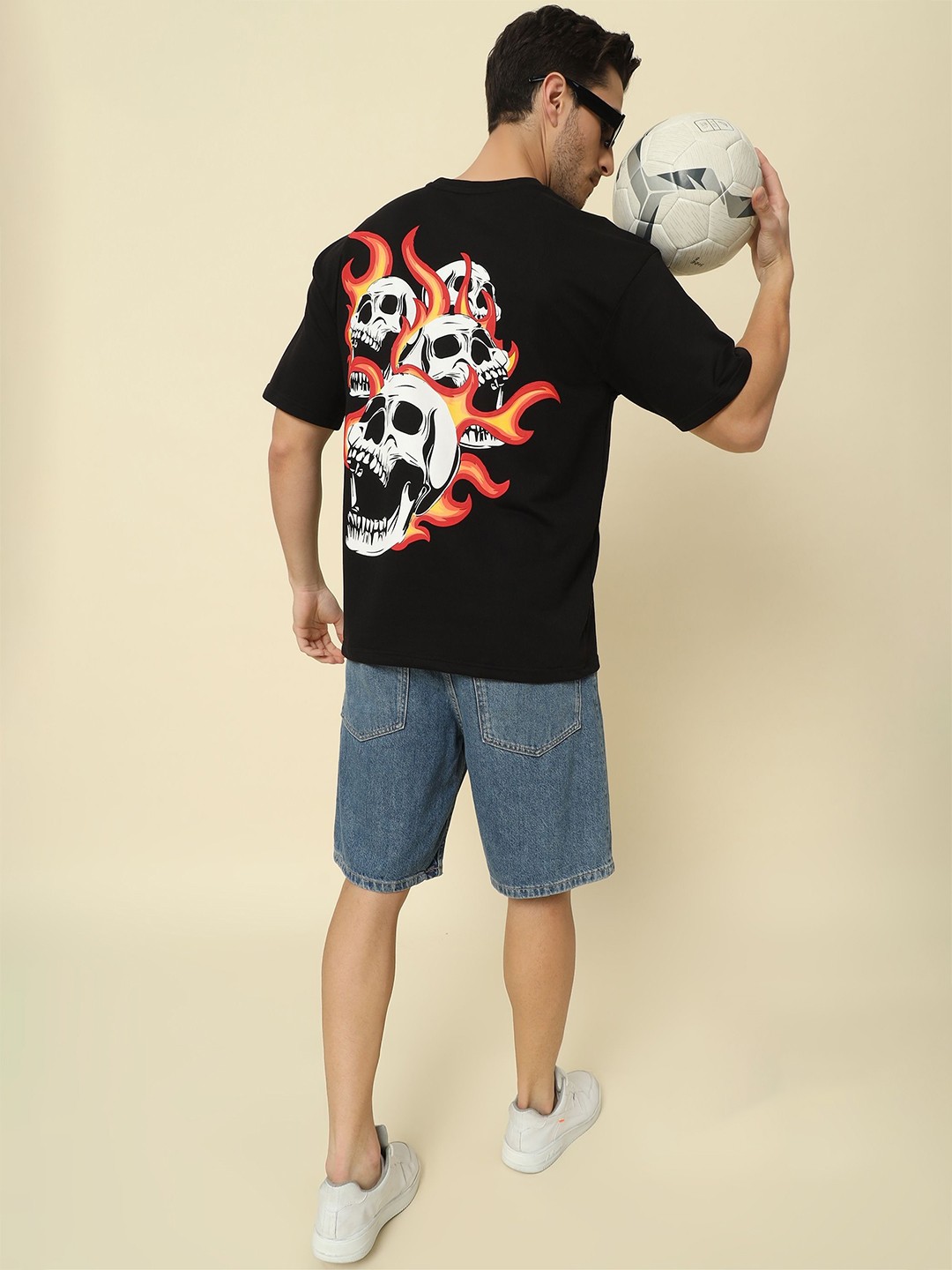 

PockMAN Men Graphic Printed Cotton Bio Finish T-shirt, Black