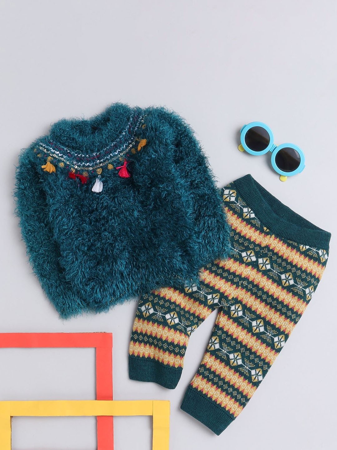 

Yellow Apple Infants Thermal Set, Teal