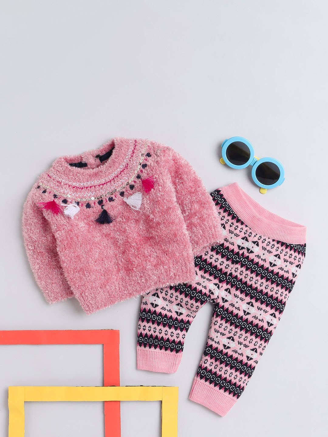 

Yellow Apple Infants Thermal Set, Pink
